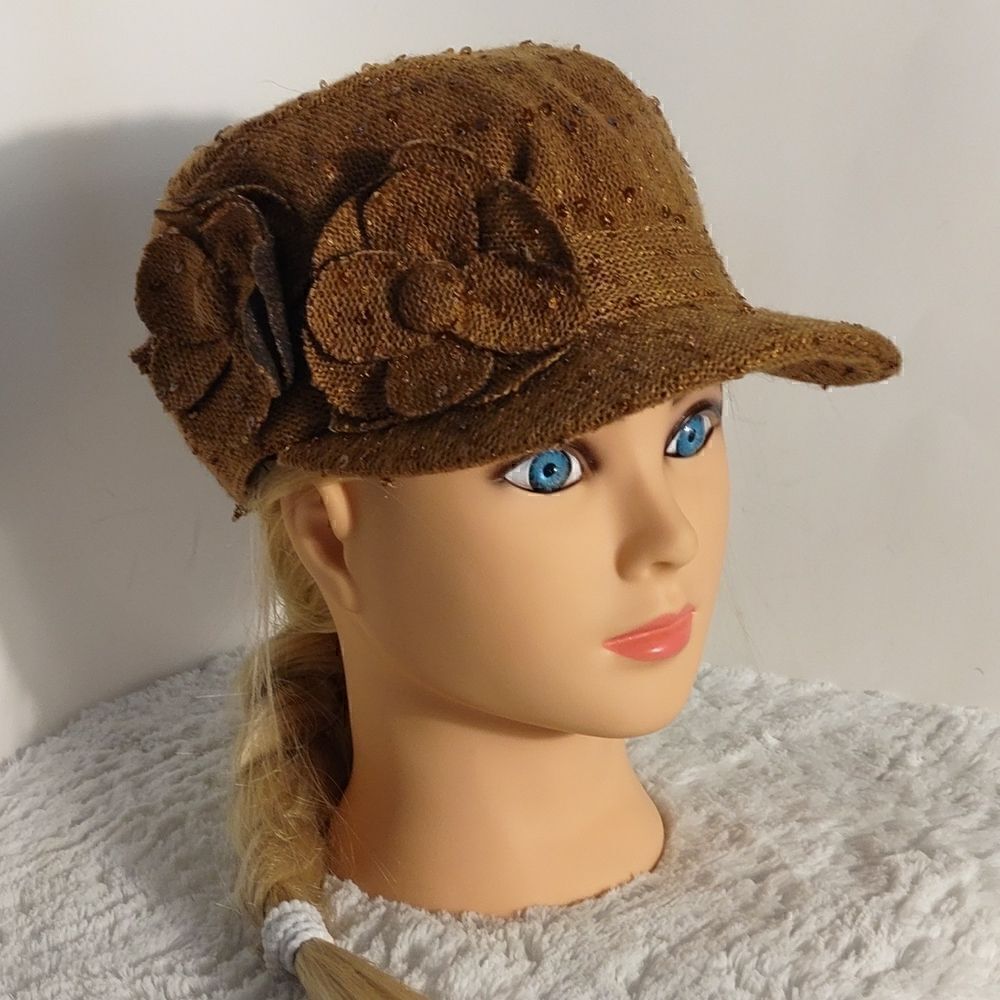 Something Special Sequined Floral Fashion Cap
